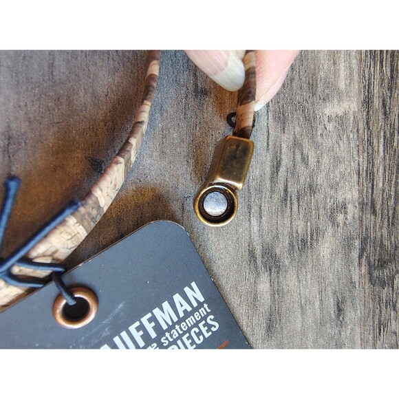 NWT Diana Kauffman Designs Cork Necklace Choker Handcrafted In The USA $62 Boho - Picture 4 of 6